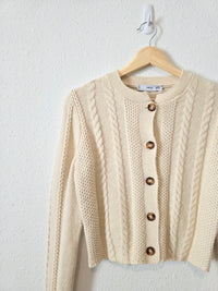 NEW Mango Cable Knit Wool Cardigan (S)
