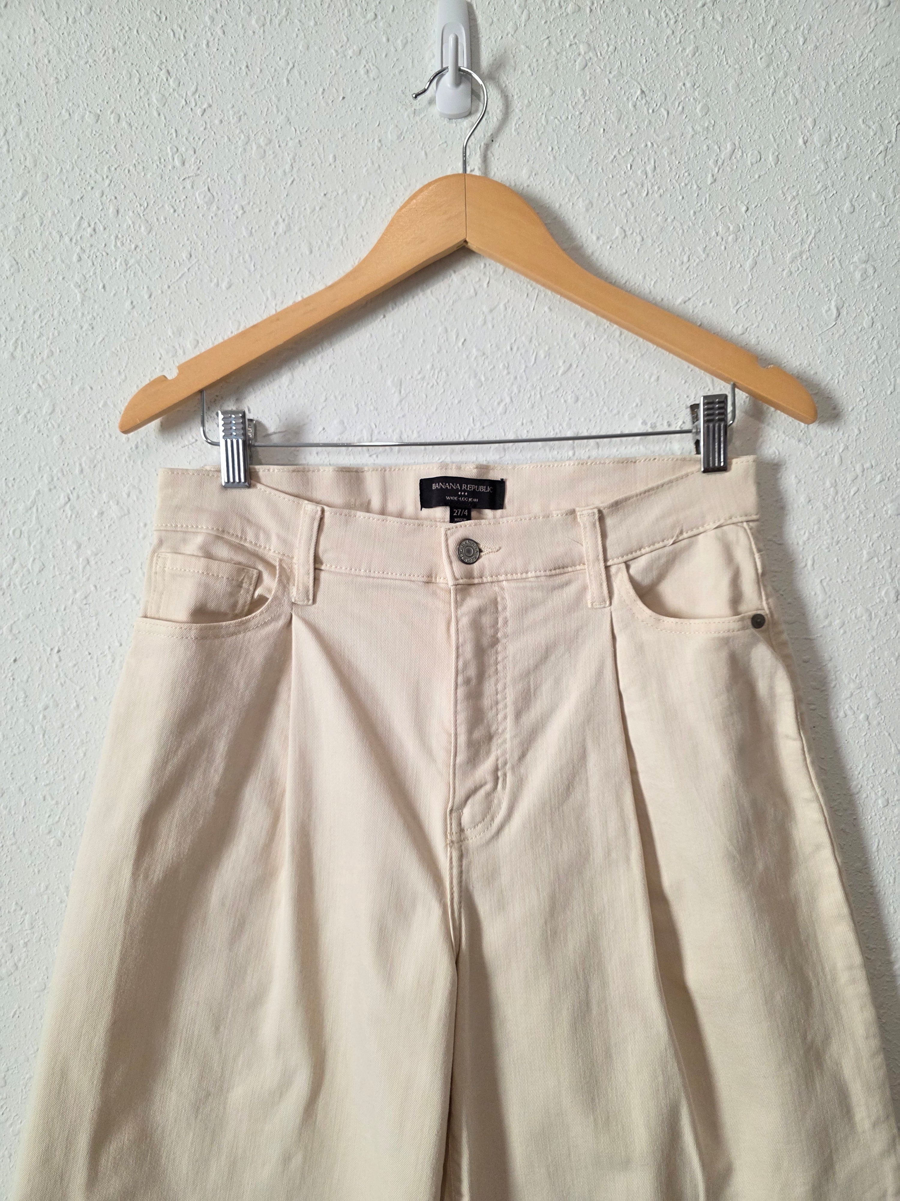 Ecru Wide Leg Jeans (27/4)
