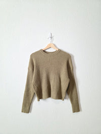 Sage Ribbed Knit Sweater (M)