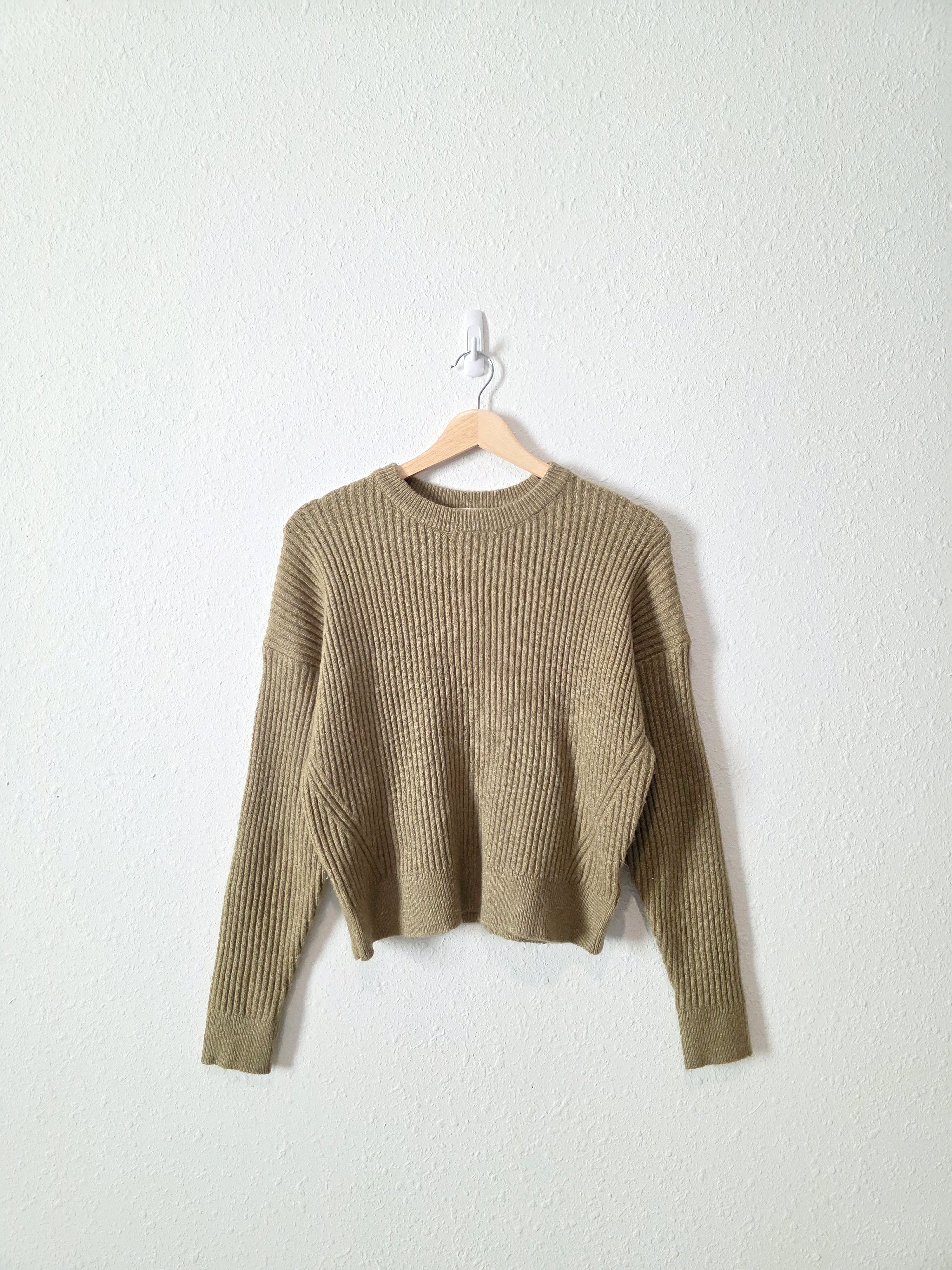 Sage Ribbed Knit Sweater (M)