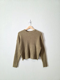 Sage Ribbed Knit Sweater (M)