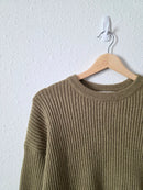 Sage Ribbed Knit Sweater (M)
