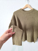 Sage Ribbed Knit Sweater (M)