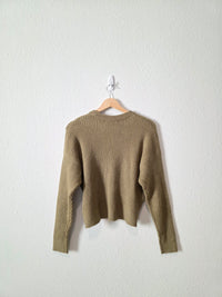Sage Ribbed Knit Sweater (M)