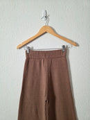 Brown Wide Leg Knit Pants (XS)