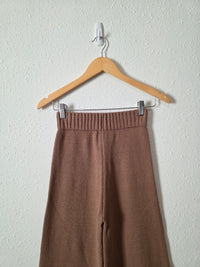Brown Wide Leg Knit Pants (XS)