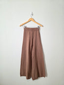 Brown Wide Leg Knit Pants (XS)