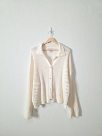 Ribbed Knit Button Up Sweater (L)