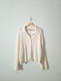 Ribbed Knit Button Up Sweater (L)