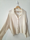 Ribbed Knit Button Up Sweater (L)
