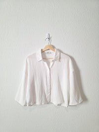 Cotton Gauze Oversized Shirt (XS)