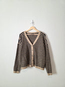 Striped Button Up Cardigan (L)