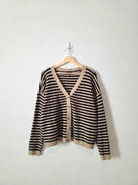 Striped Button Up Cardigan (L)