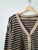 Striped Button Up Cardigan (L)