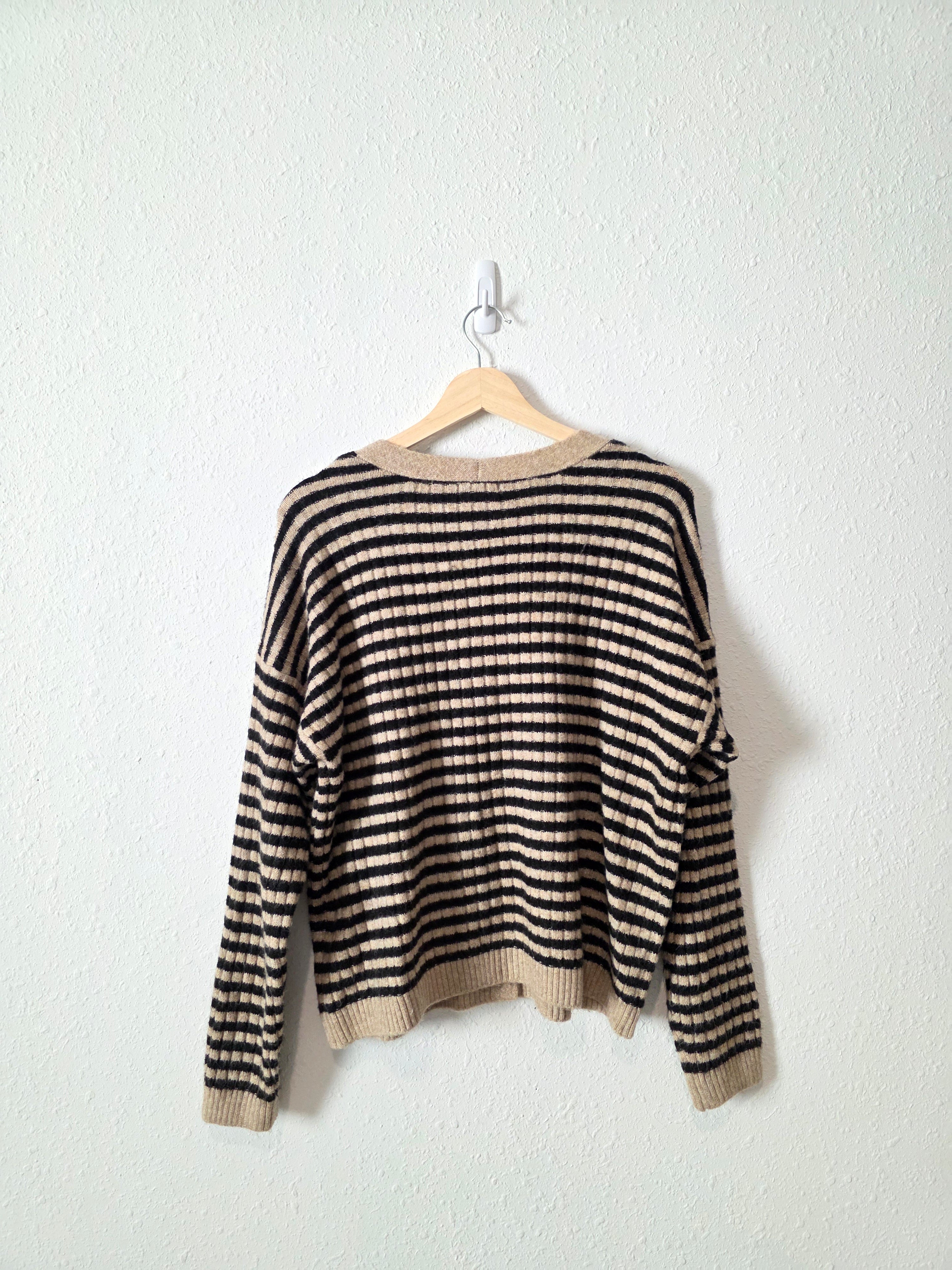 Striped Button Up Cardigan (L)