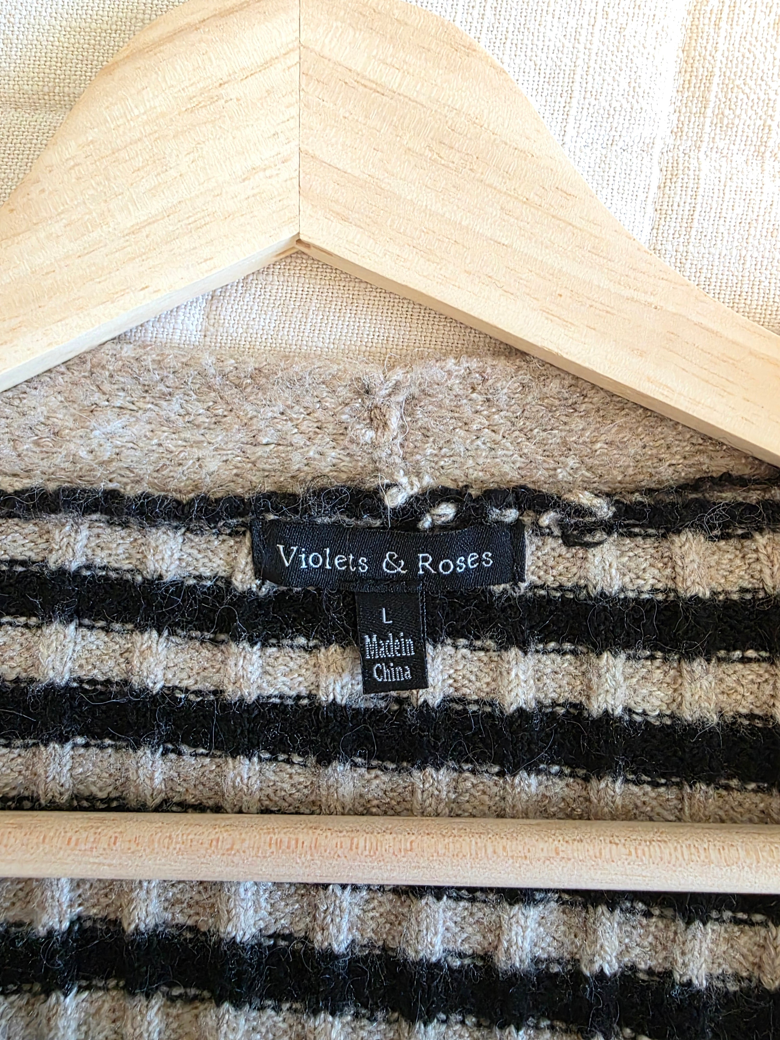 Striped Button Up Cardigan (L)