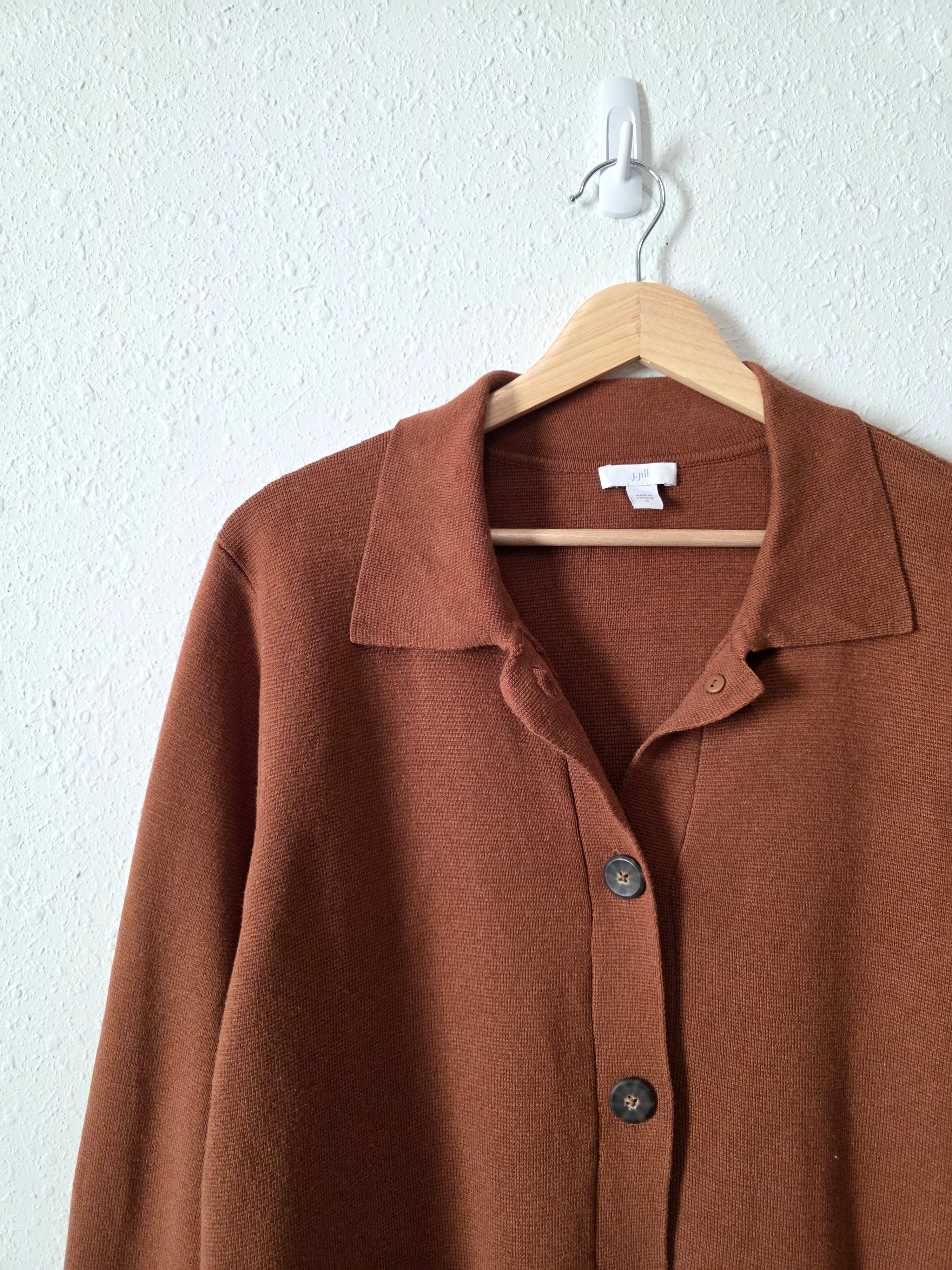 Rust Button Up Sweater (L)