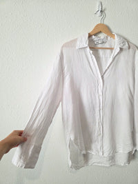 Zara Oversized Linen Button Up (XS)