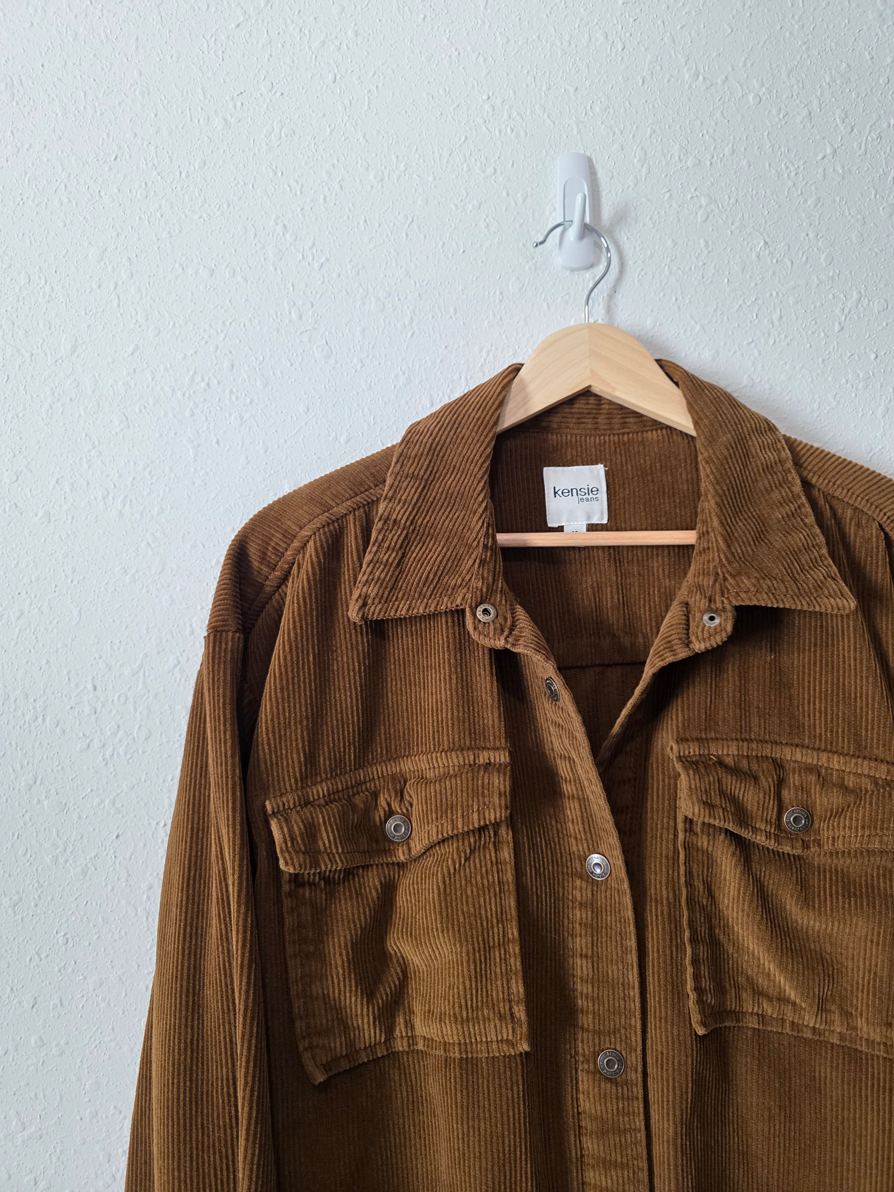 Brown Cotton Cord Shirt Jacket (M)