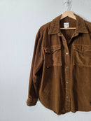 Brown Cotton Cord Shirt Jacket (M)