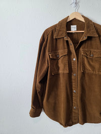 Brown Cotton Cord Shirt Jacket (M)