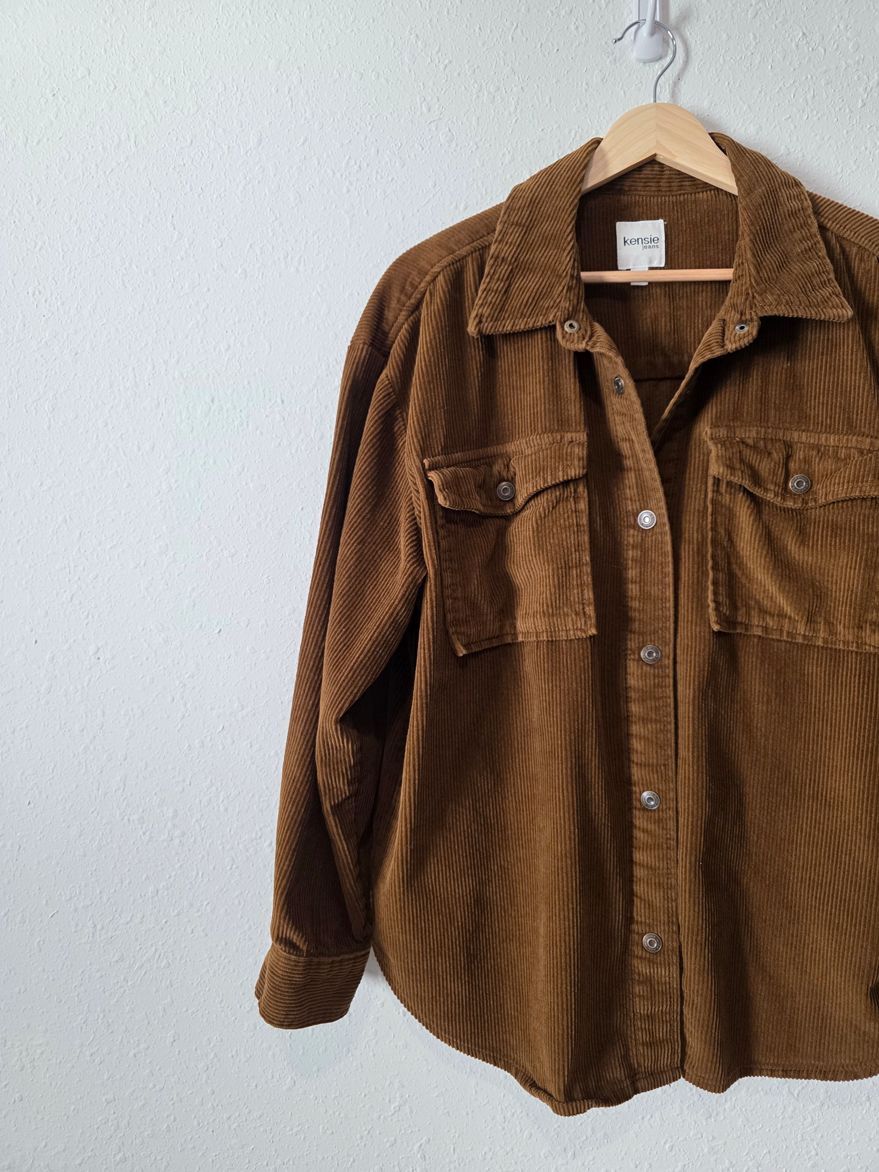 Brown Cotton Cord Shirt Jacket (M)