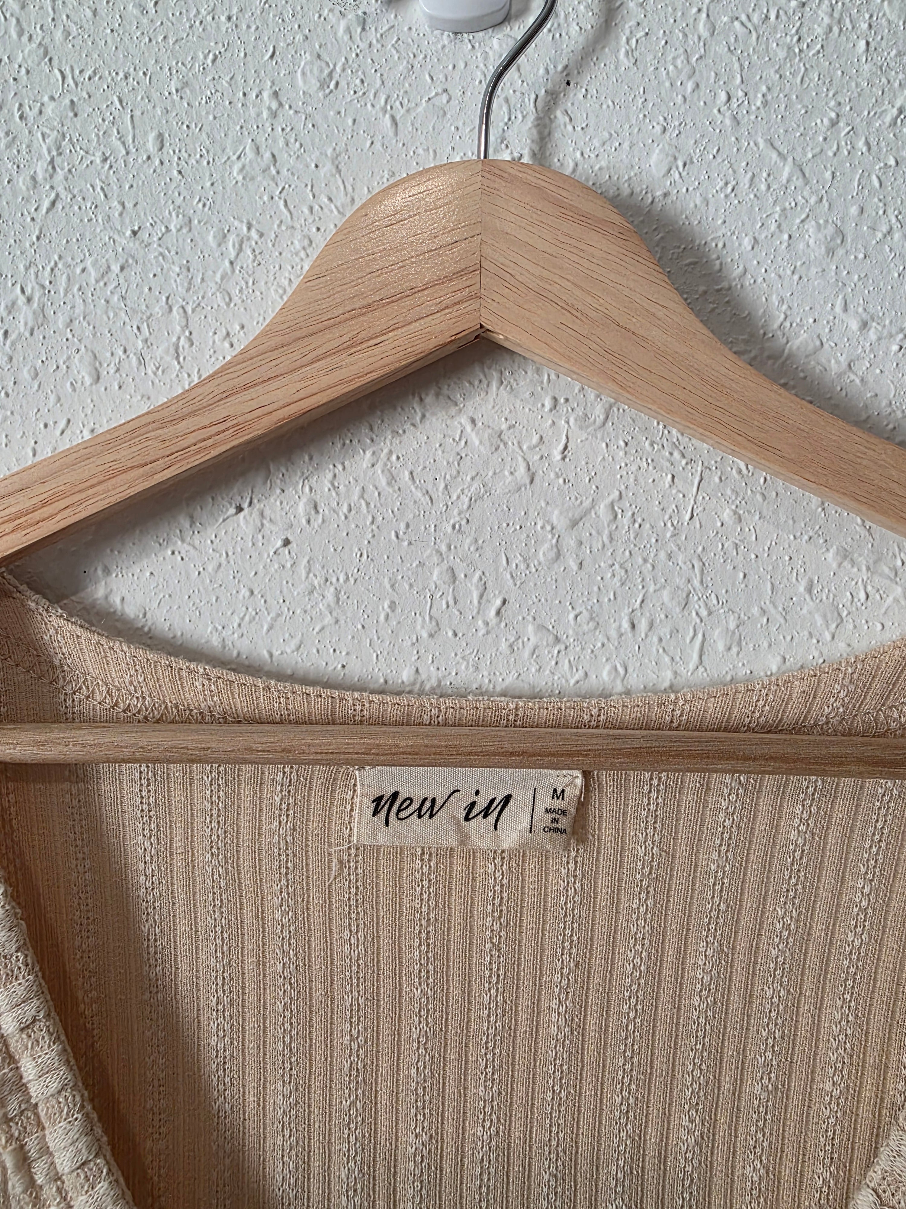 Cream Ribbed Babydoll Top (M)