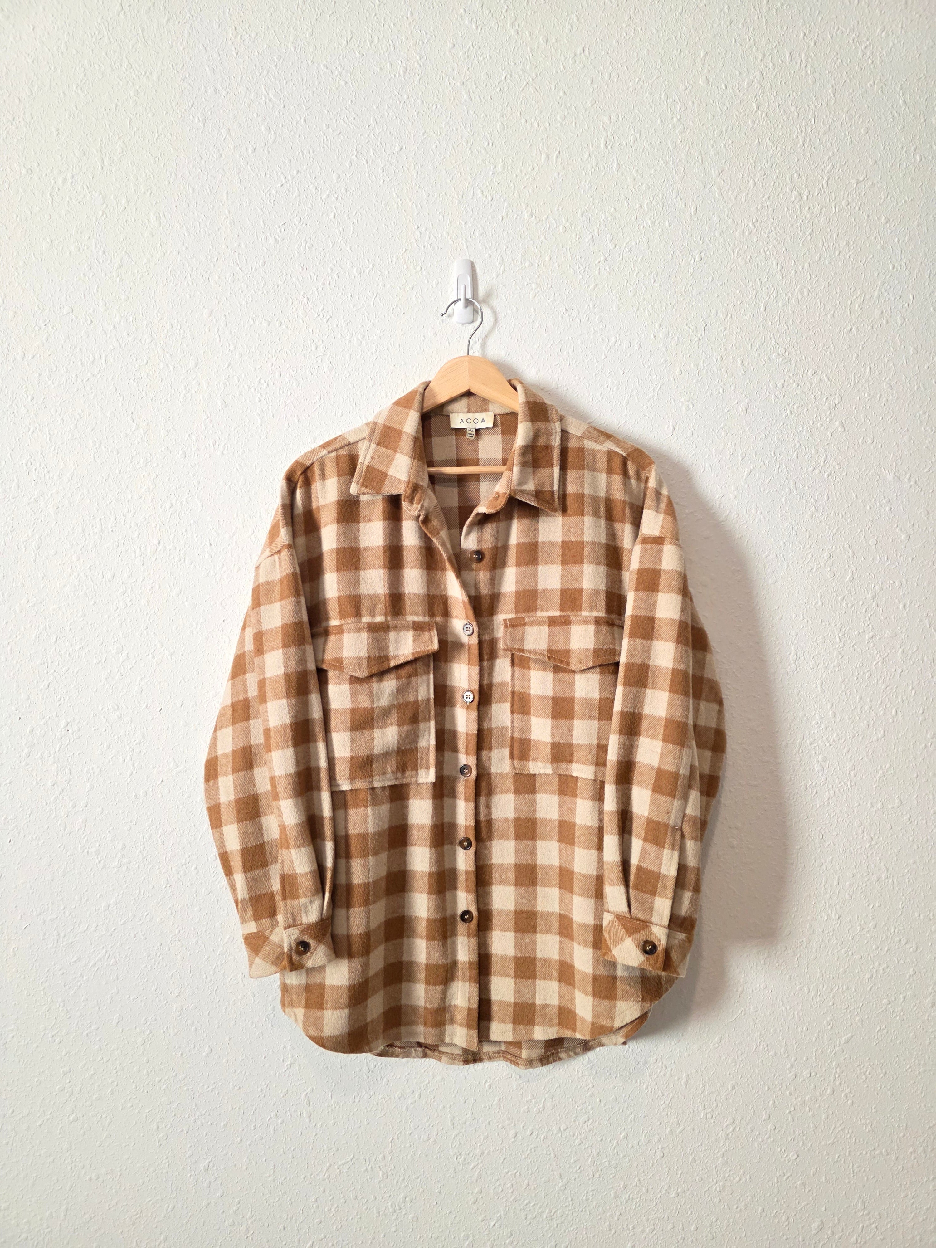 Brown Checkered Shirt Jacket (M/L)