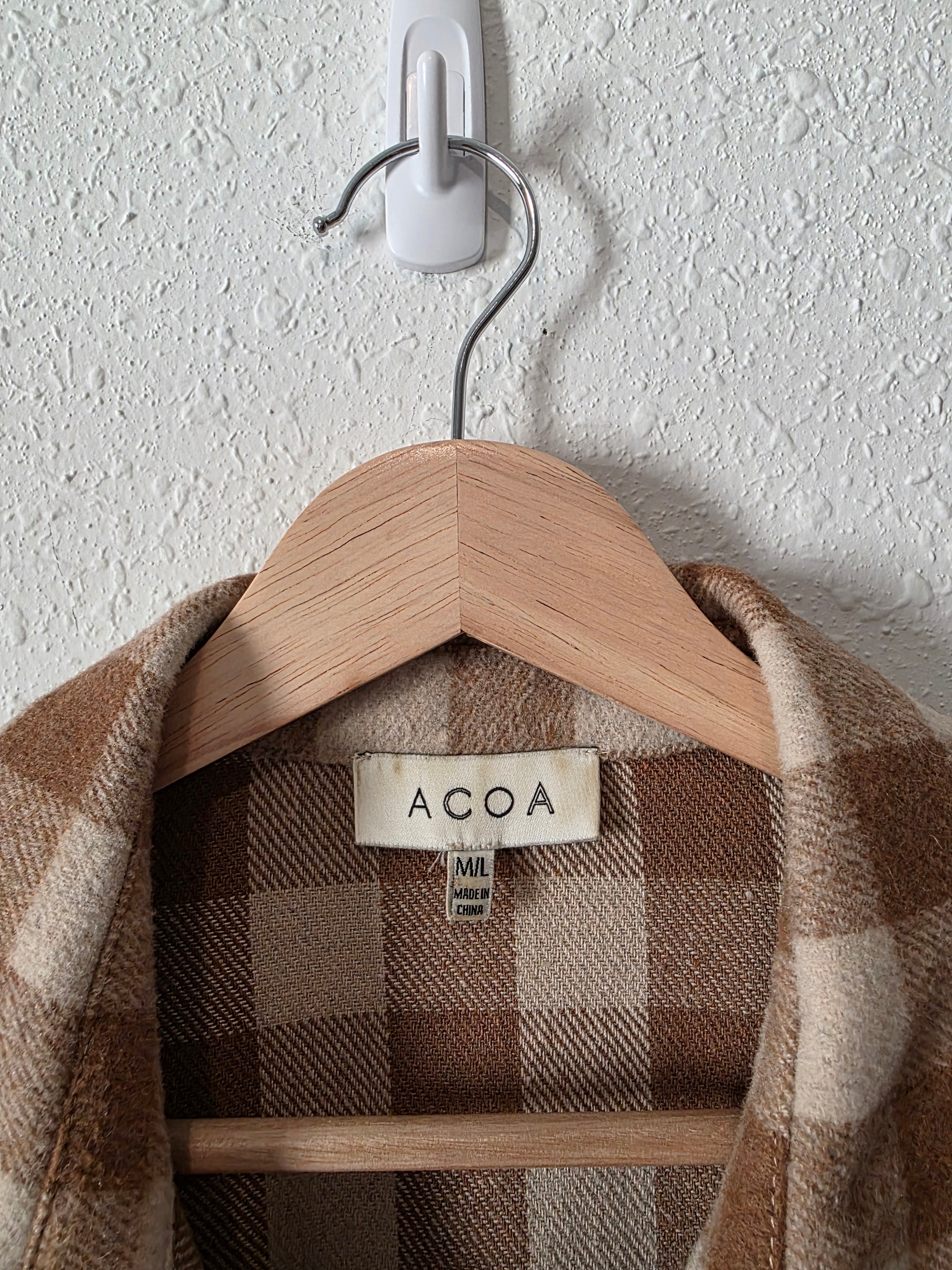 Brown Checkered Shirt Jacket (M/L)