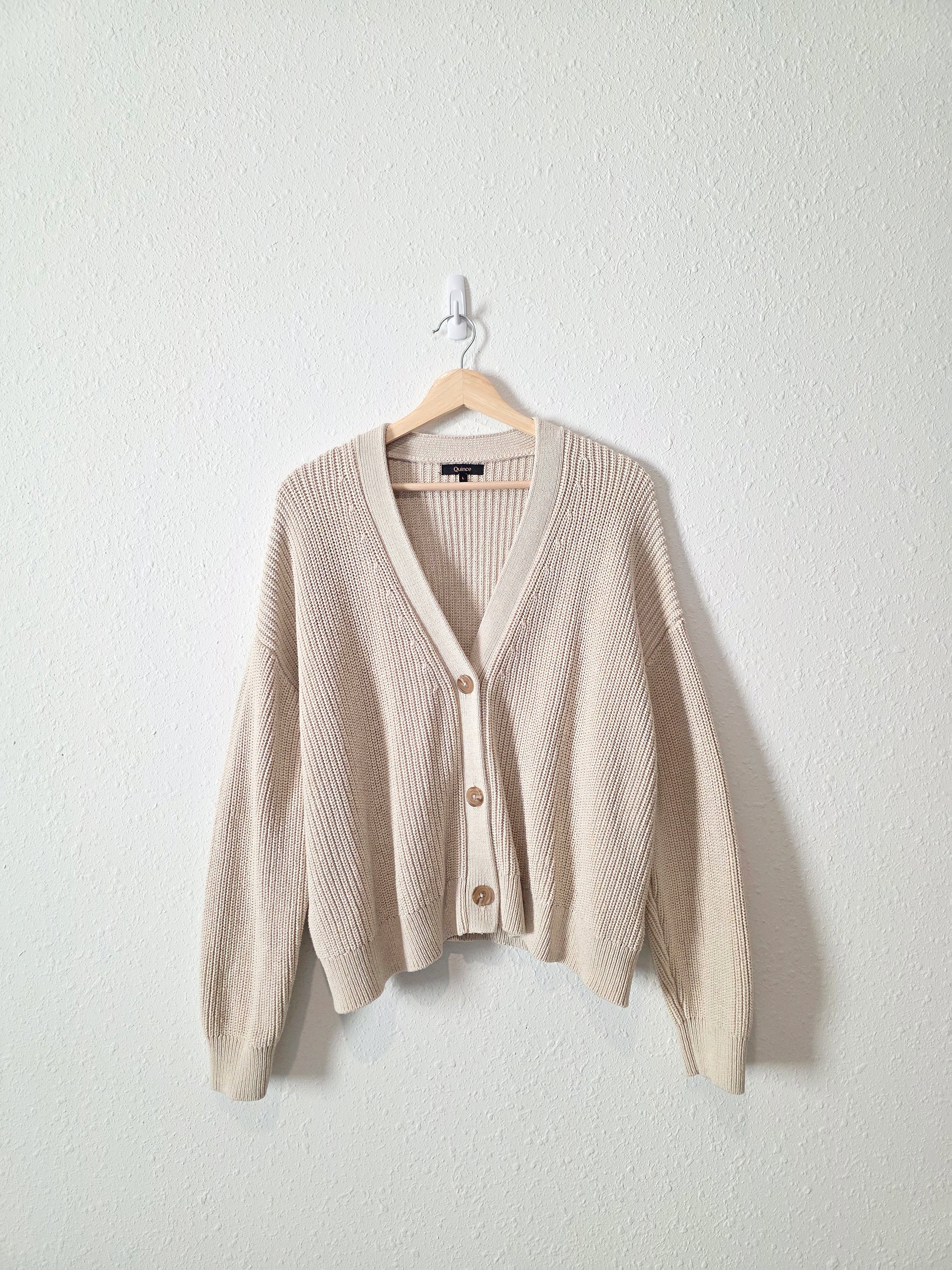 Quince Cotton Fisherman Cardigan (L)