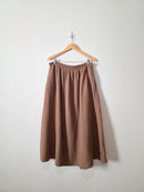 Brown Cotton Gauze Maxi Skirt (3X)