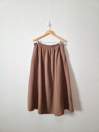 Brown Cotton Gauze Maxi Skirt (3X)