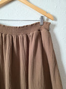 Brown Cotton Gauze Maxi Skirt (3X)