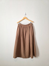 Brown Cotton Gauze Maxi Skirt (3X)