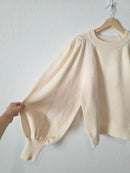 Cream Puff Sleeve Sweater (L)