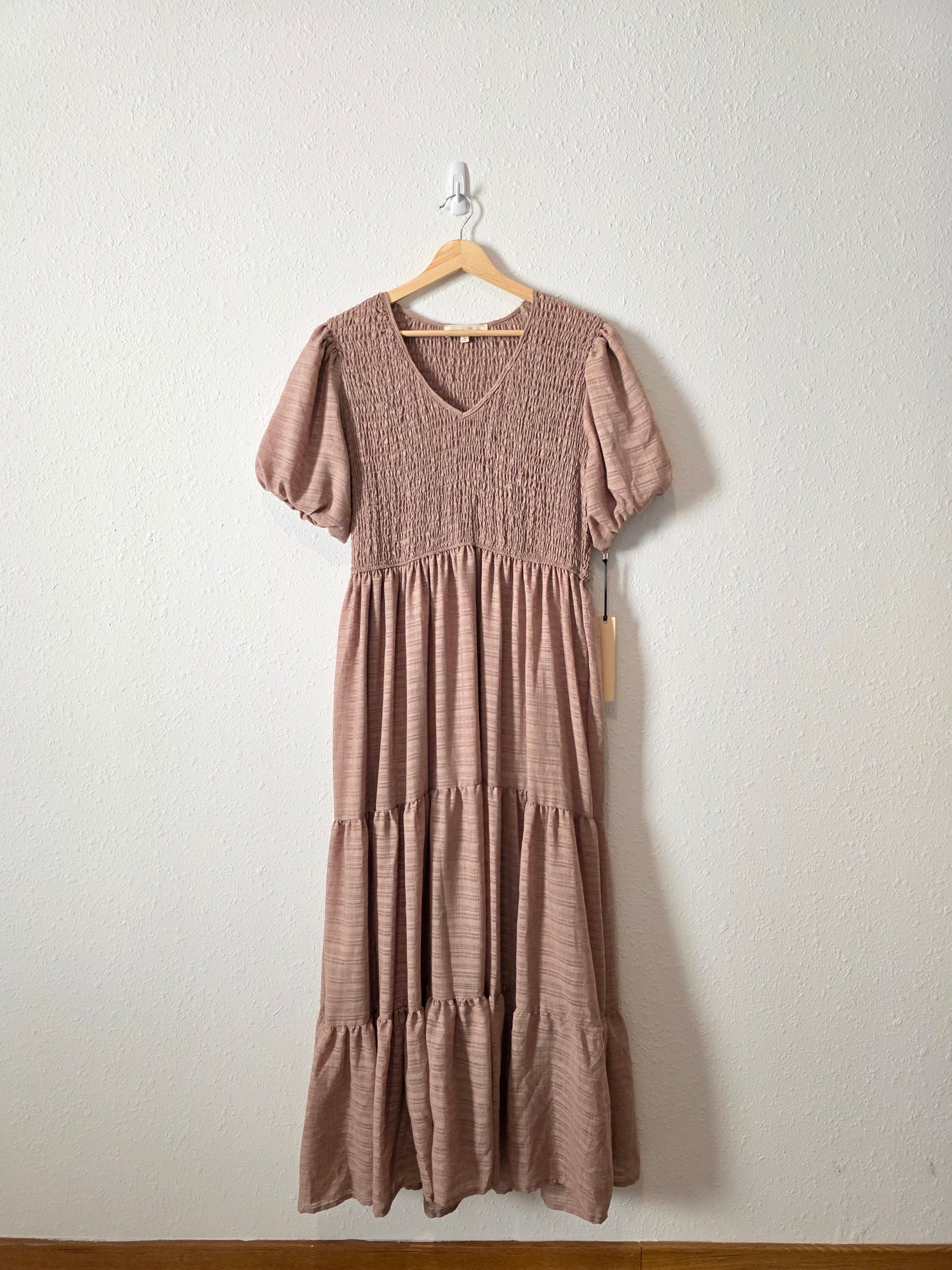 NEW Smocked Puff Sleeve Maxi Dress (1X)