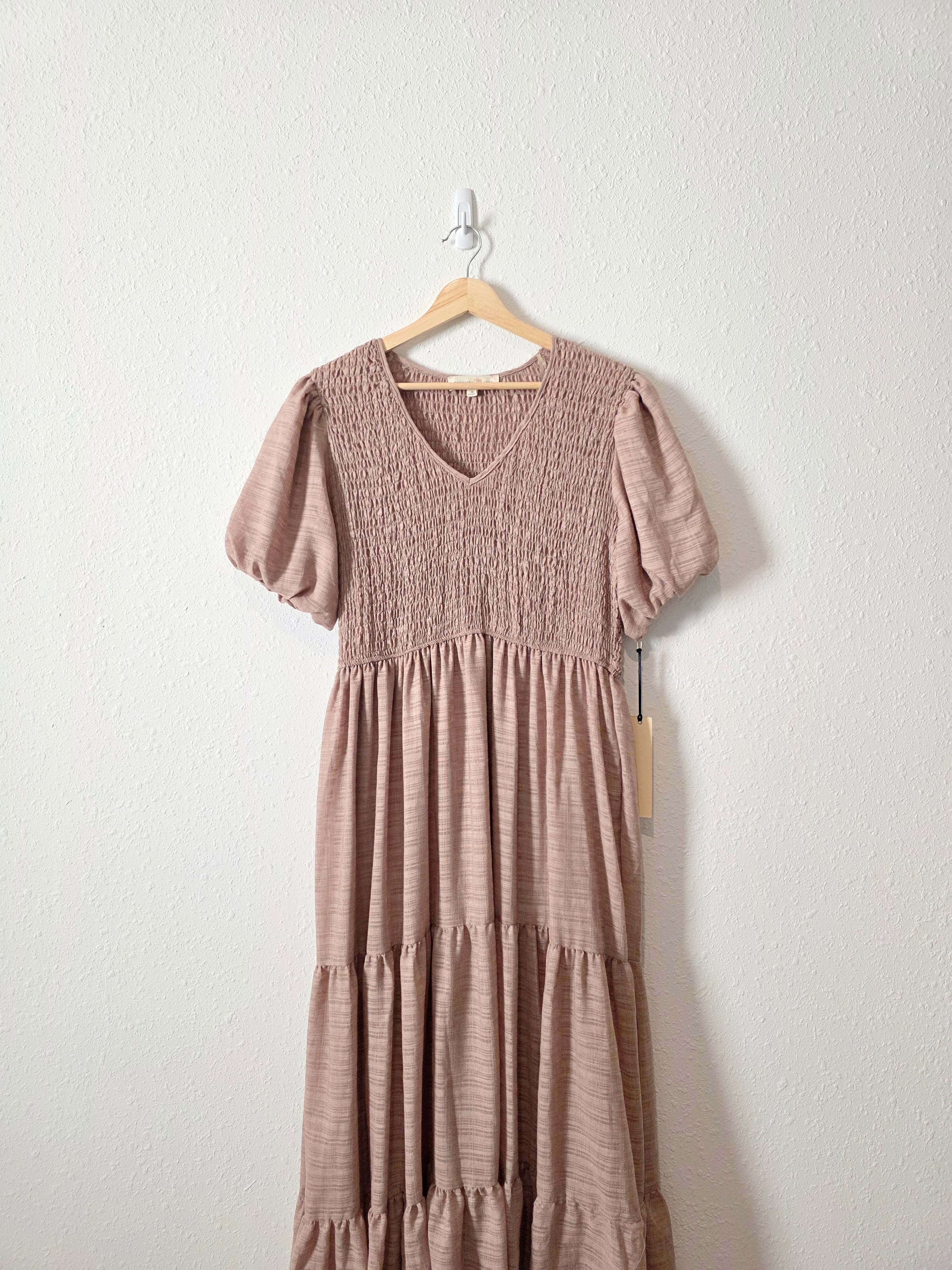 NEW Smocked Puff Sleeve Maxi Dress (1X)