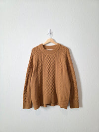J.Crew Brown Cable Knit Sweater (L)