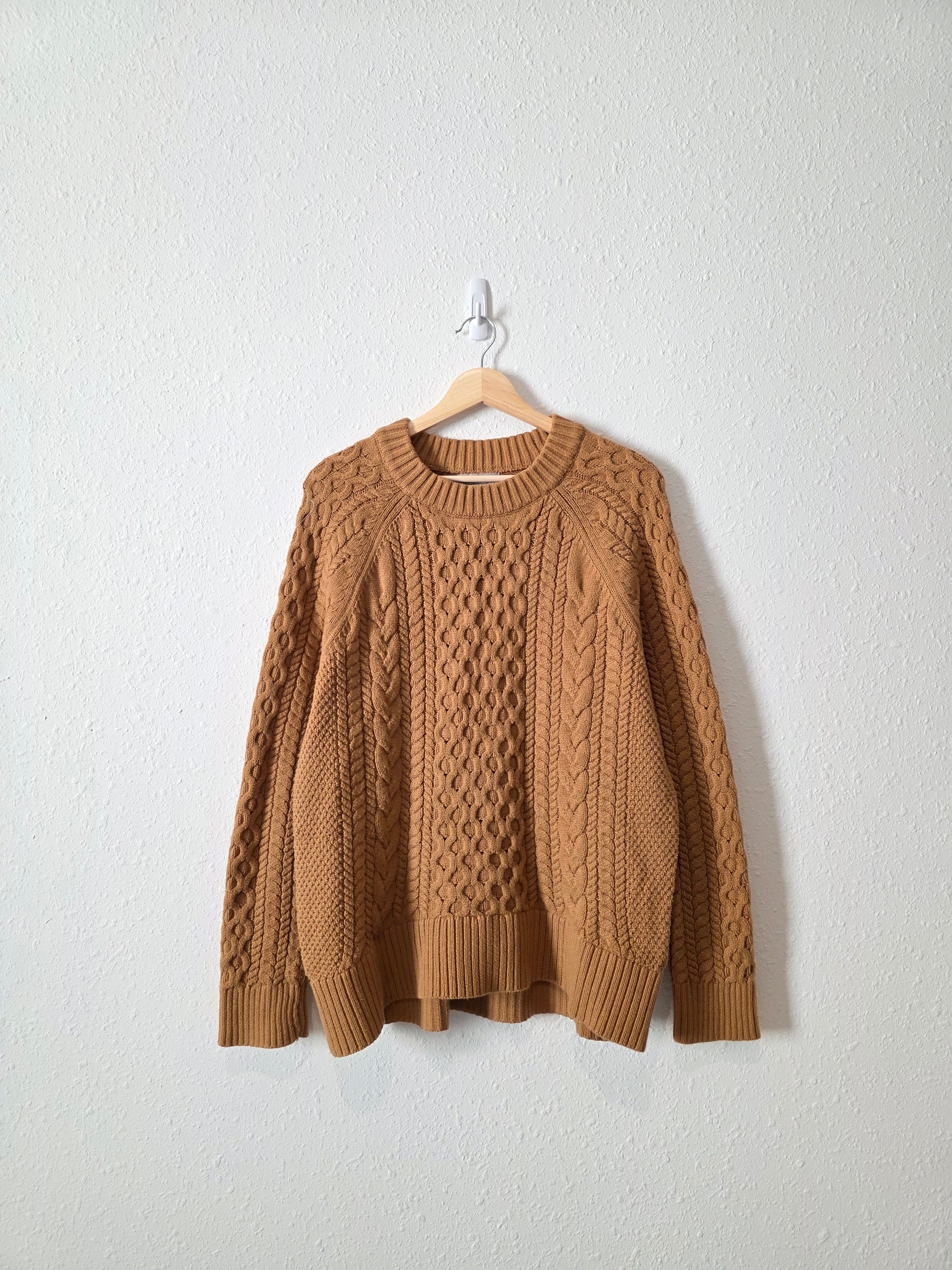 J.Crew Brown Cable Knit Sweater (L)