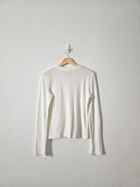 Aerie White Ribbed Tee (M)