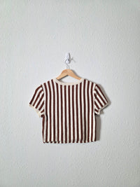NEW Free People Striped Knit Tee (S)