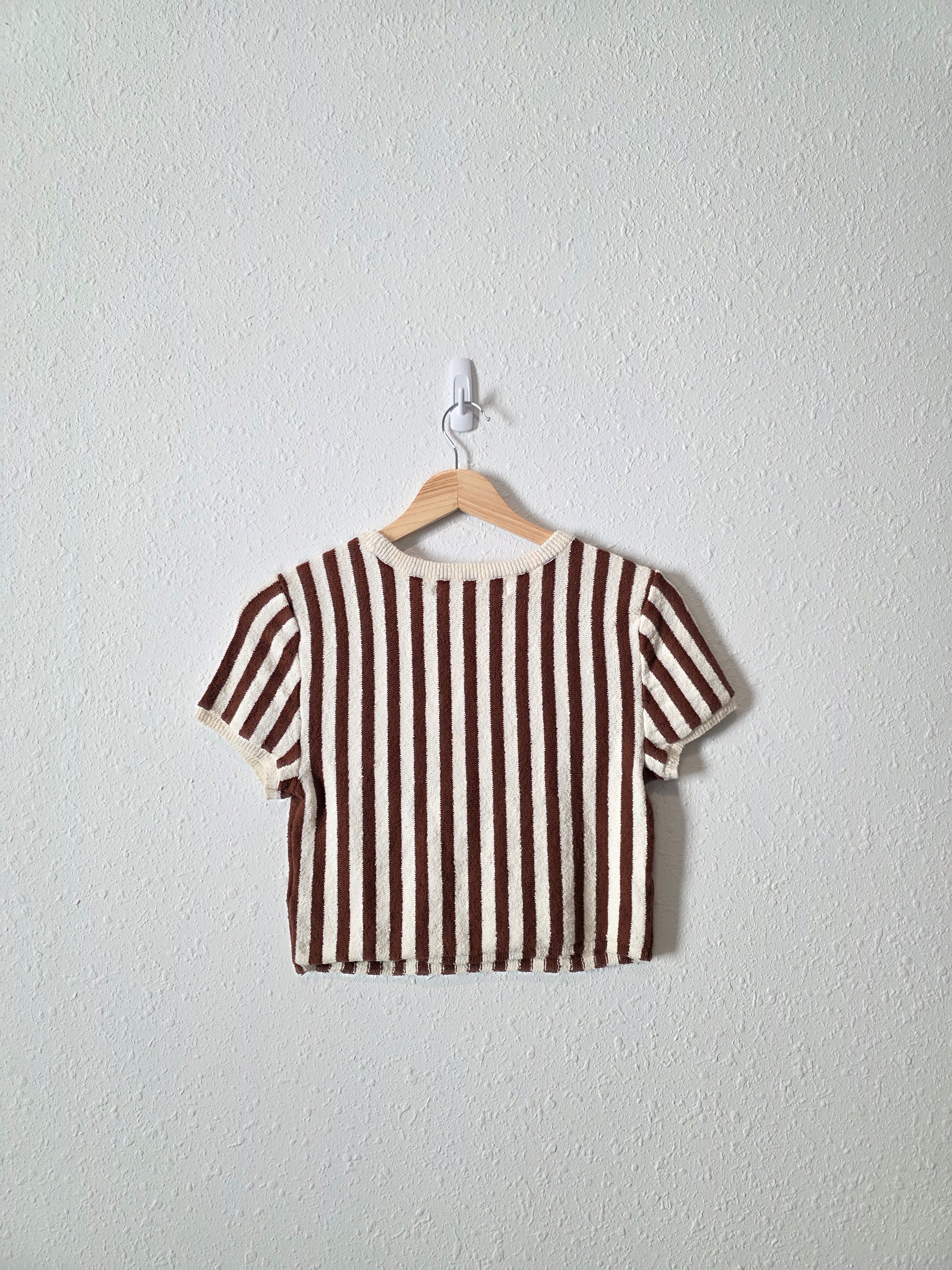 NEW Free People Striped Knit Tee (S)