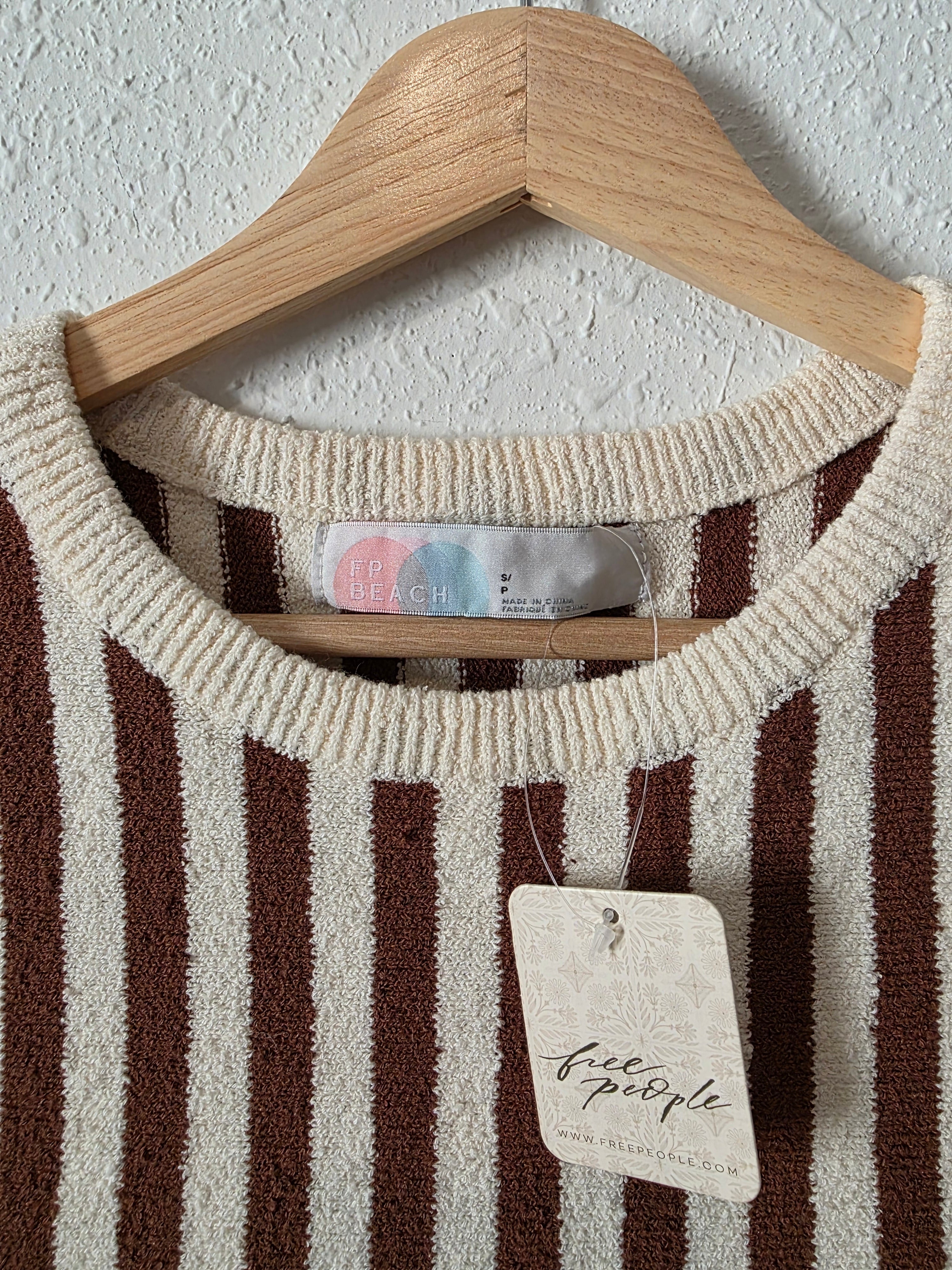 NEW Free People Striped Knit Tee (S)