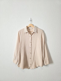 Cotton Gauze Oversized Button Up (M)