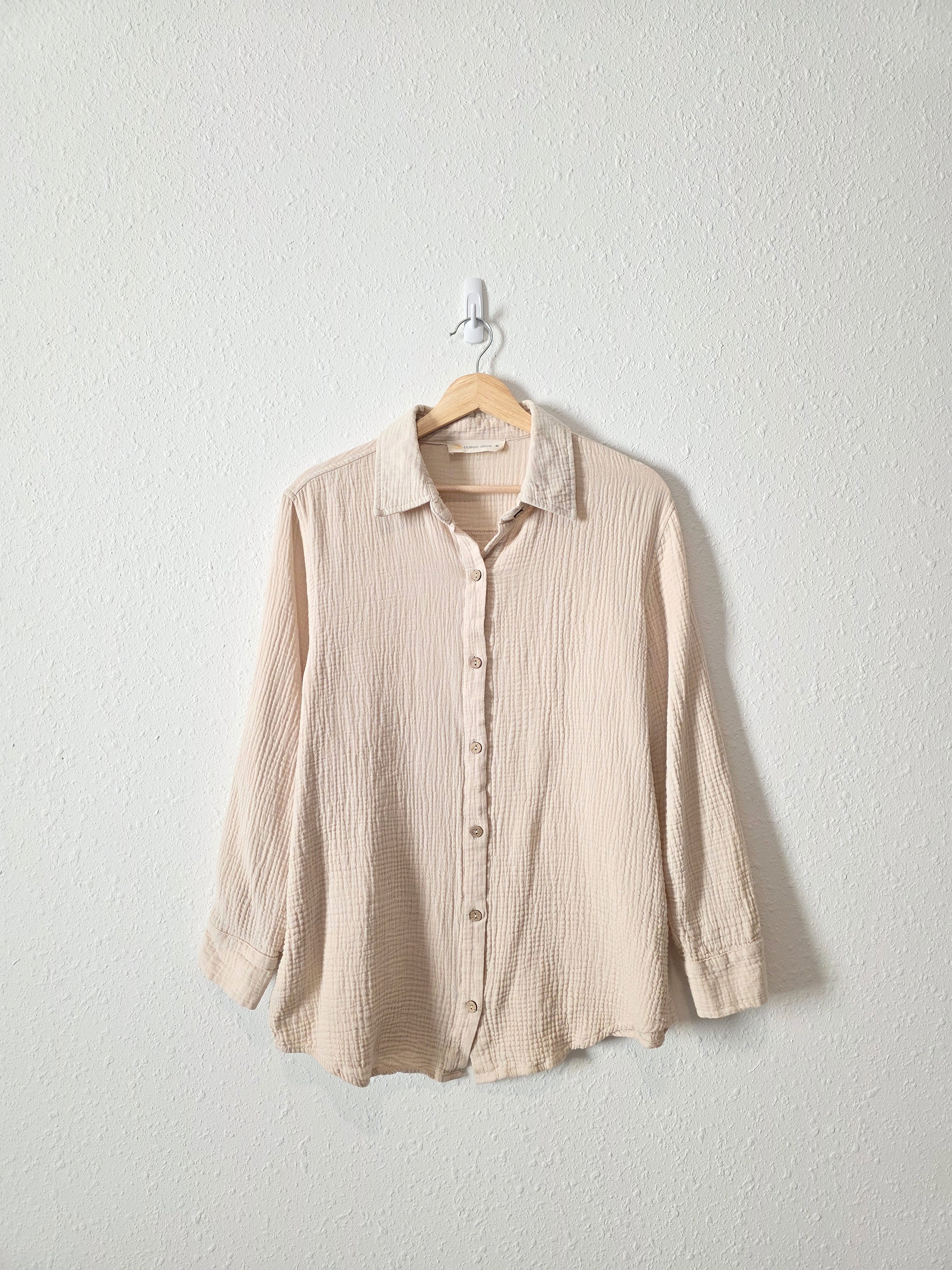 Cotton Gauze Oversized Button Up (M)
