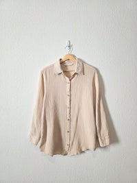 Cotton Gauze Oversized Button Up (M)
