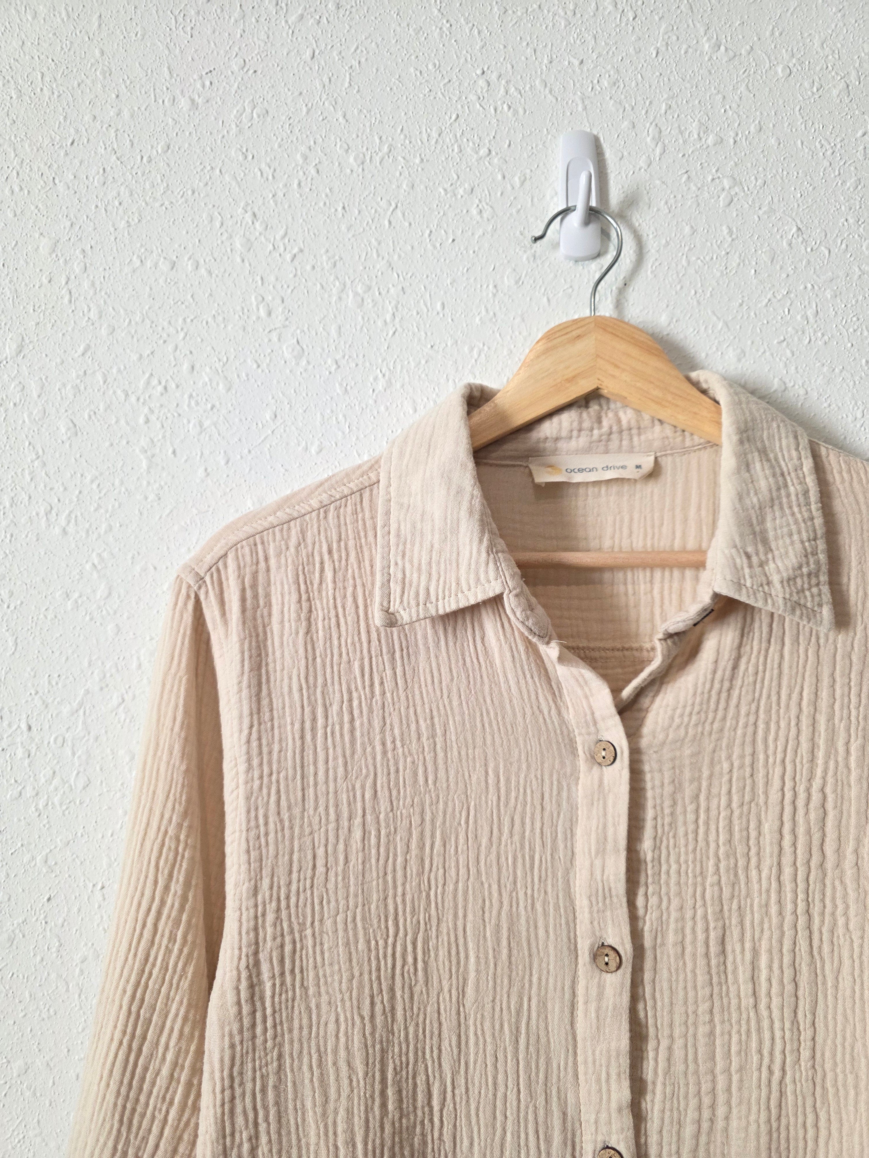 Cotton Gauze Oversized Button Up (M)