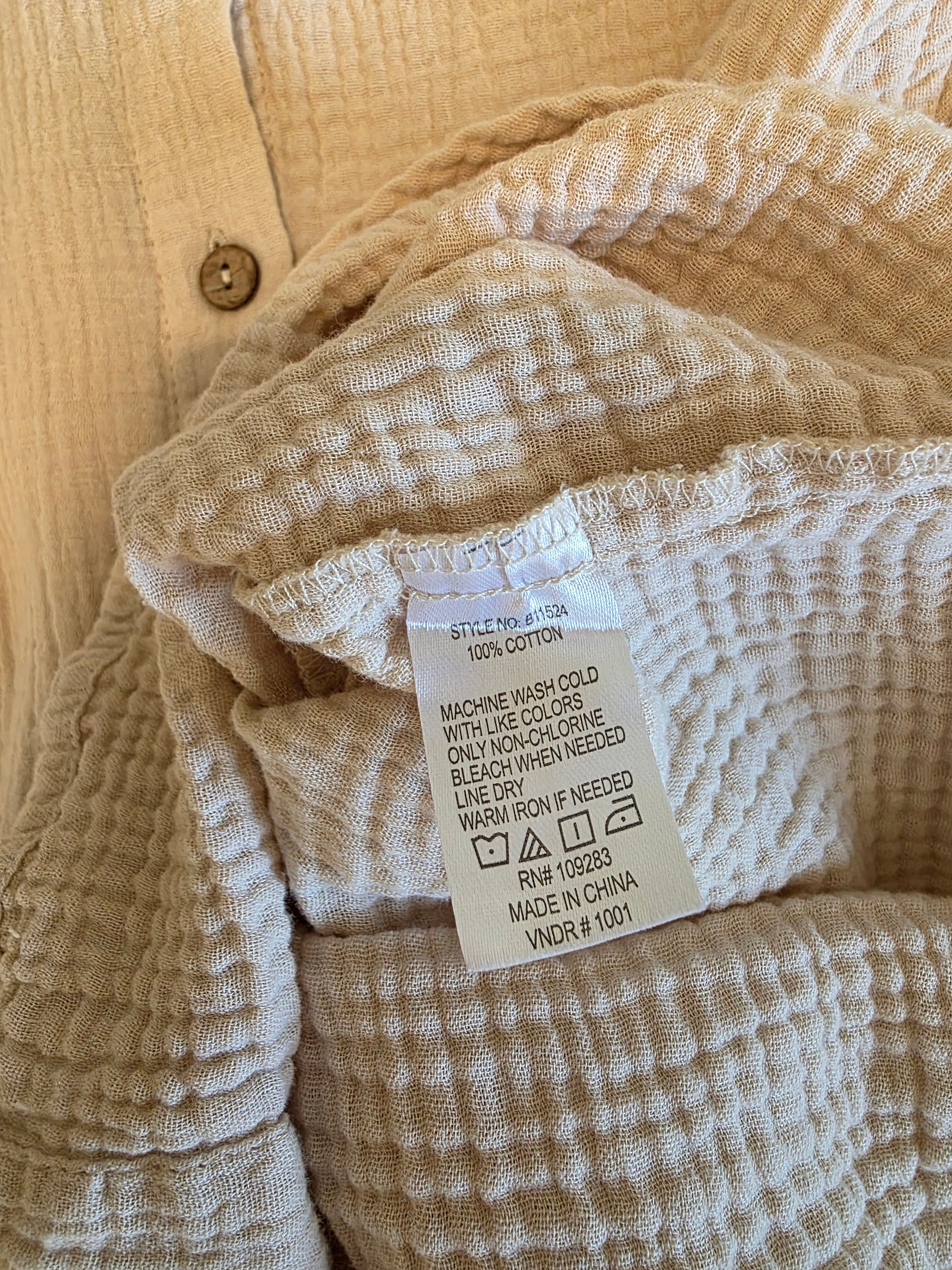Cotton Gauze Oversized Button Up (M)