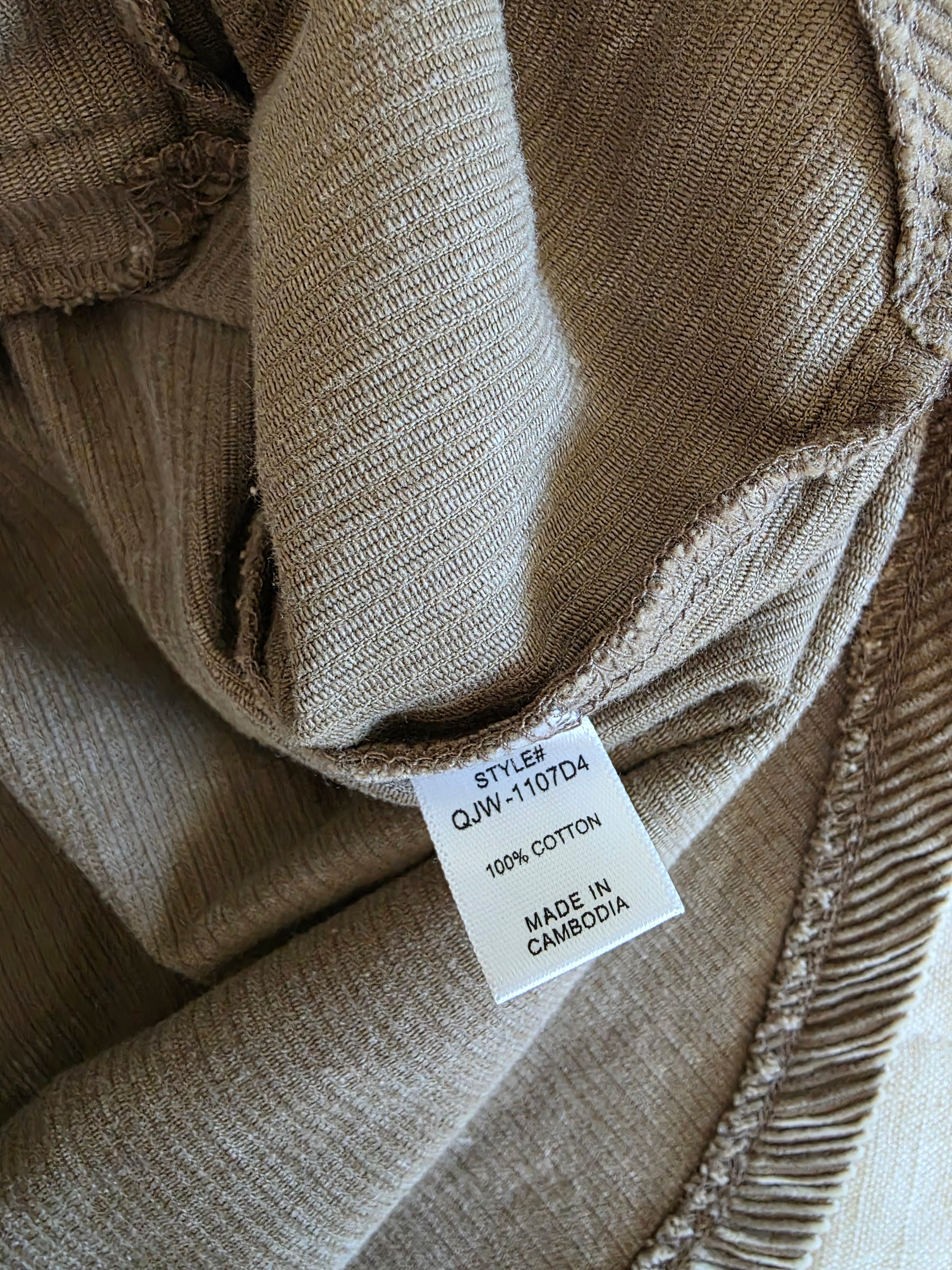 Zenana Brown Cord Shirt Jacket (XL)