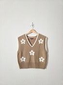 Brown Floral Sweater Vest (M)